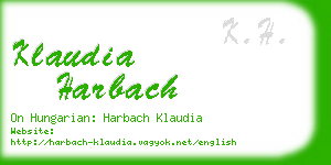 klaudia harbach business card